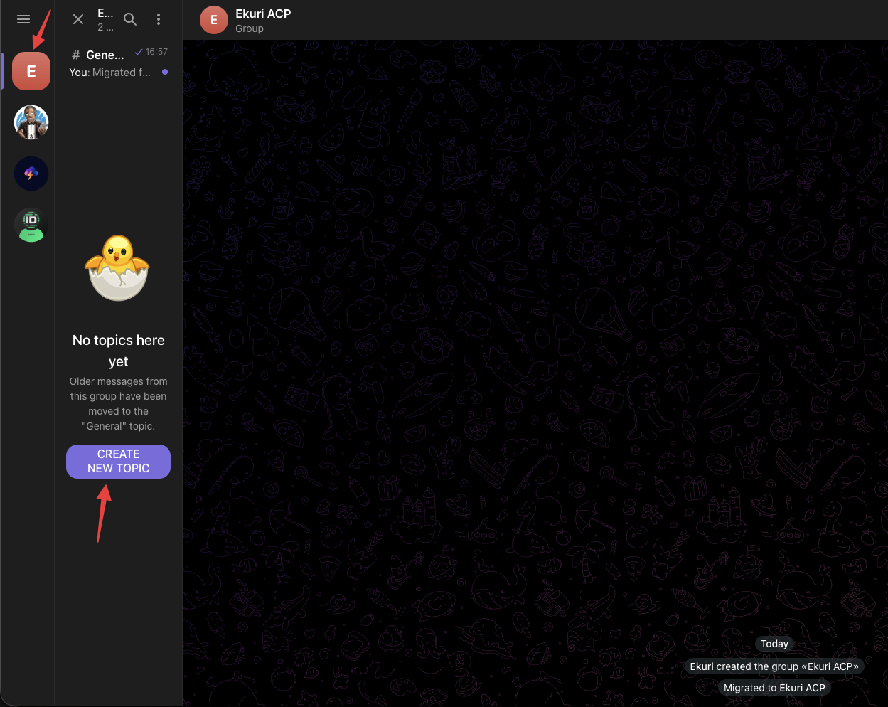 Forum view with Create New Topic button